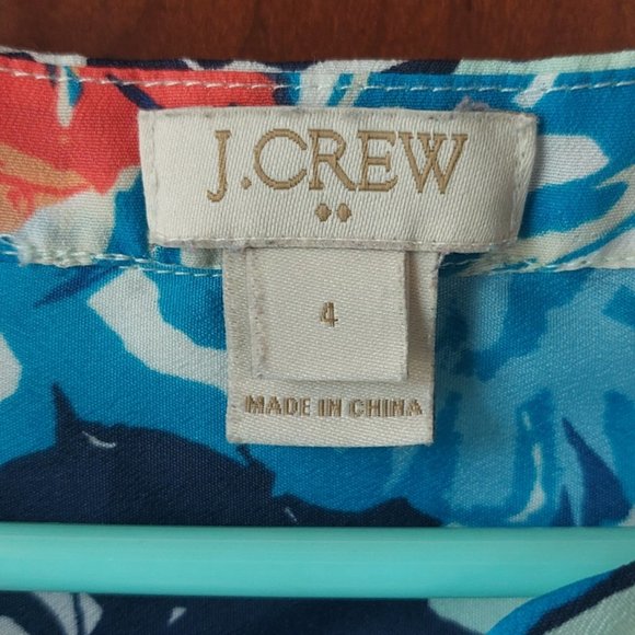 Blue floral J crew blouse - Picture 3 of 3